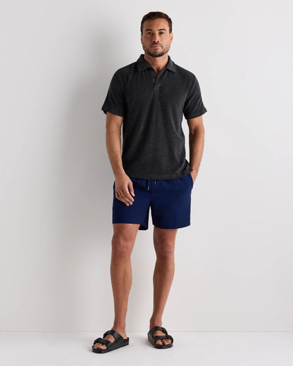 100% Organic Cotton Terry Towel Polo - S / Charcoal