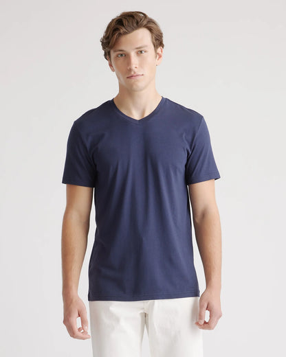 Cotton Modal V-Neck Tee - S / Deep Navy