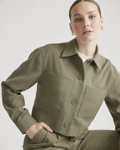 Stretch Crepe Cropped Jacket - XS / Morel