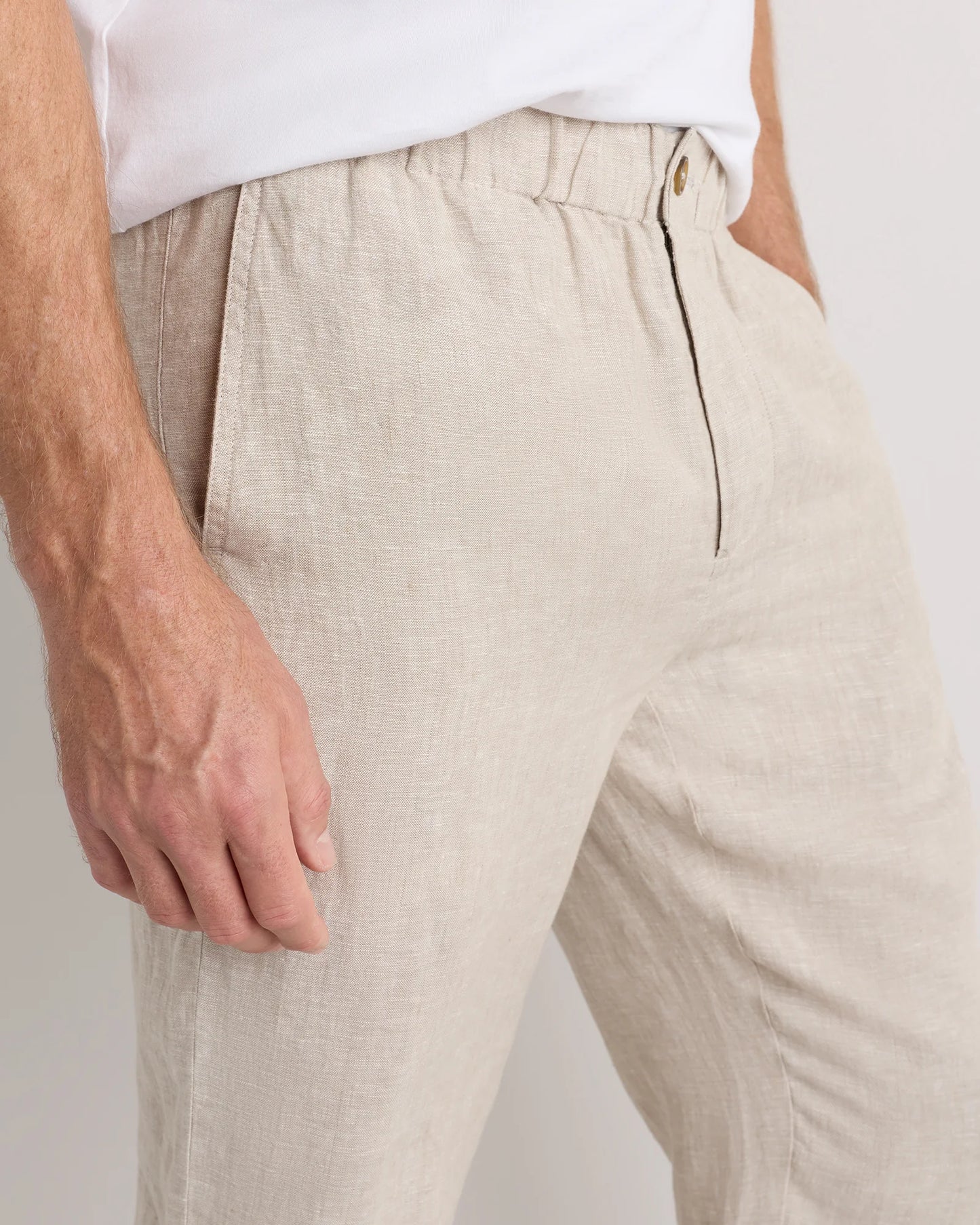 100% European Linen Pants - S / Bayberry Olive
