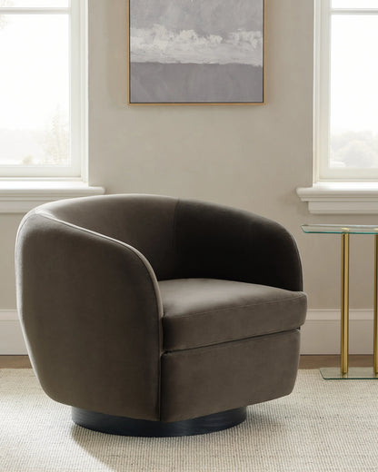 Performance Velvet Swivel Chair - One Size / Performance Velvet Taupe