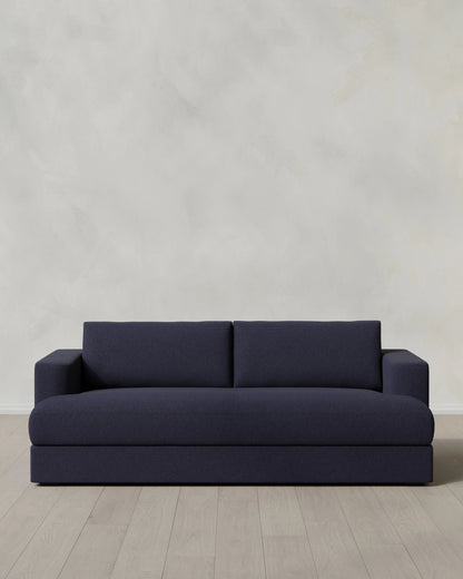 Sierra Curved Arm Sleeper Sofa in Performance Basketweave - One Size / Flax