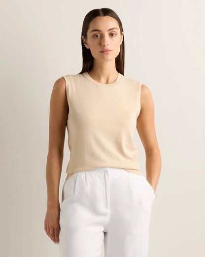 Lightweight Cotton Cashmere Sweater Tank - XS / Black