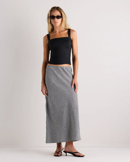 100% European Linen Midi Slip Skirt - XS / Bayberry Olive