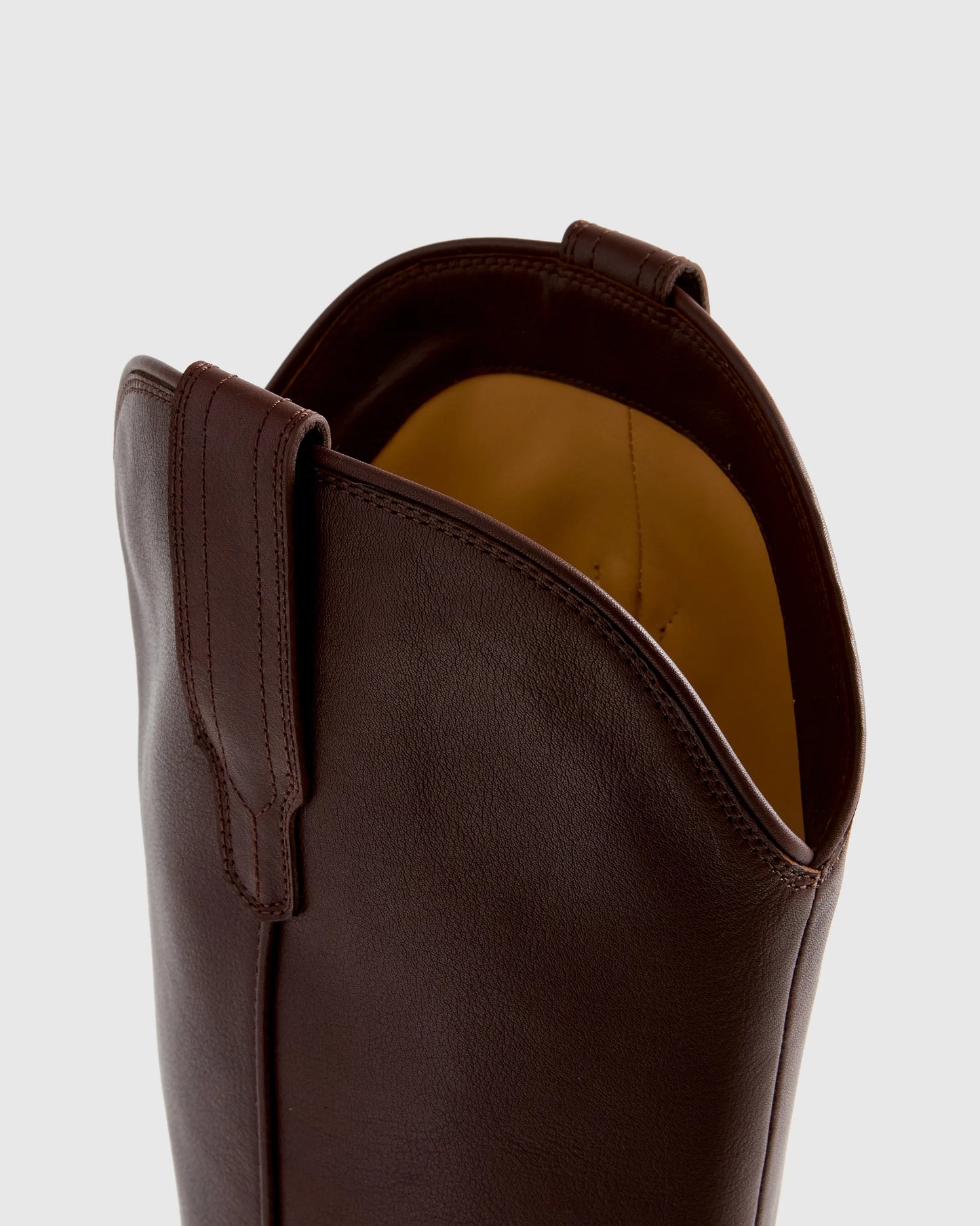 Italian Leather Tall Western Boots - 5 / Black