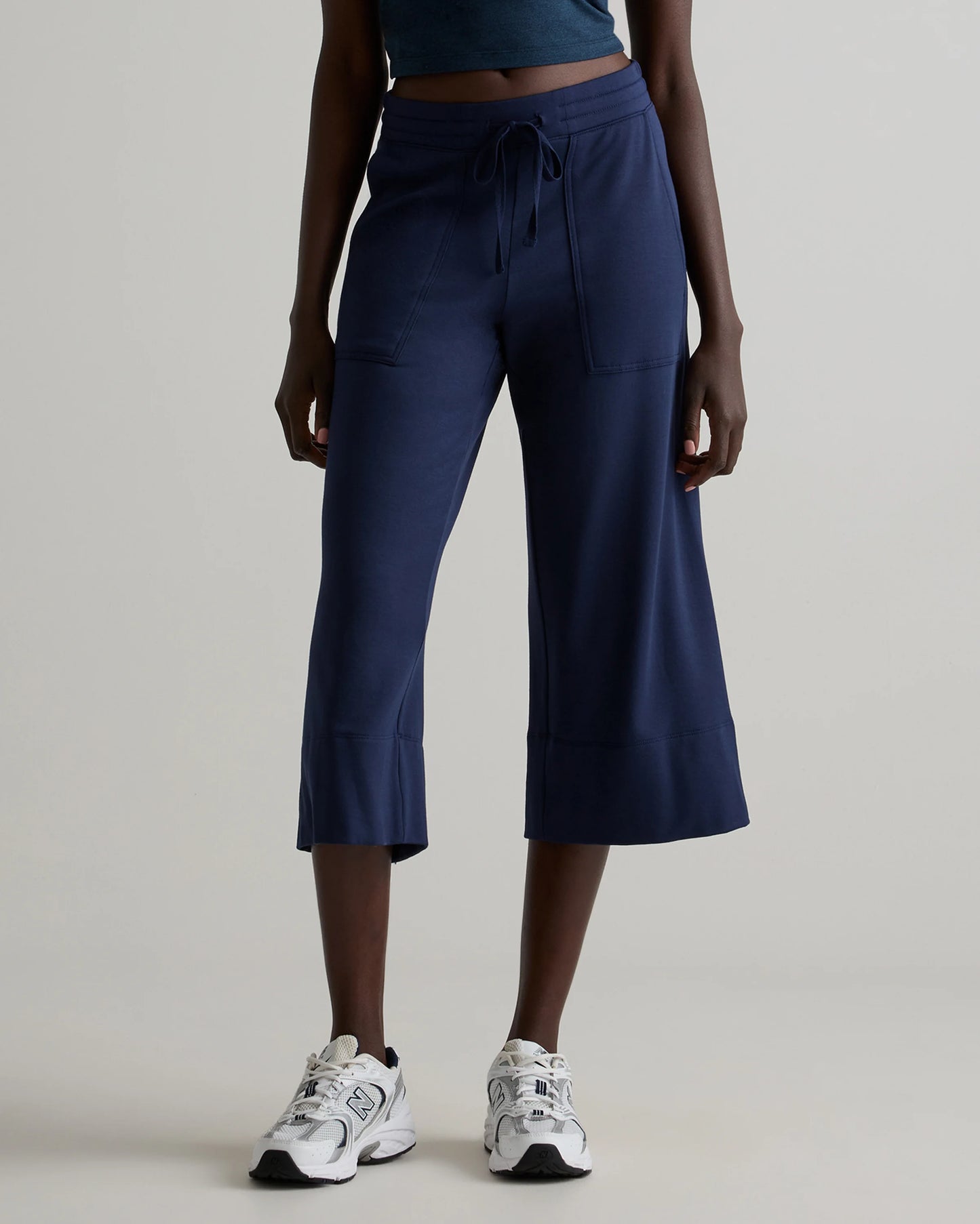 SuperSoft Fleece Cropped Wide Leg Pants - XS / Dried Fig