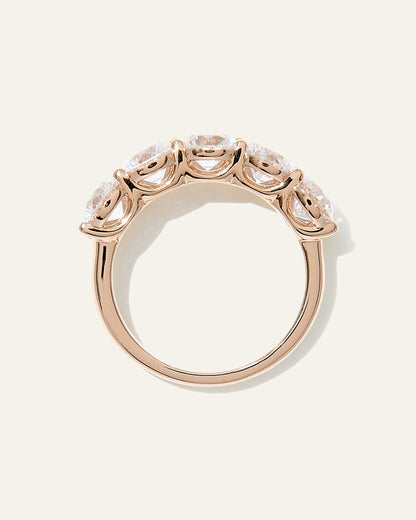 Lab Grown Diamond Five Stone Band - 4 / Yellow Gold