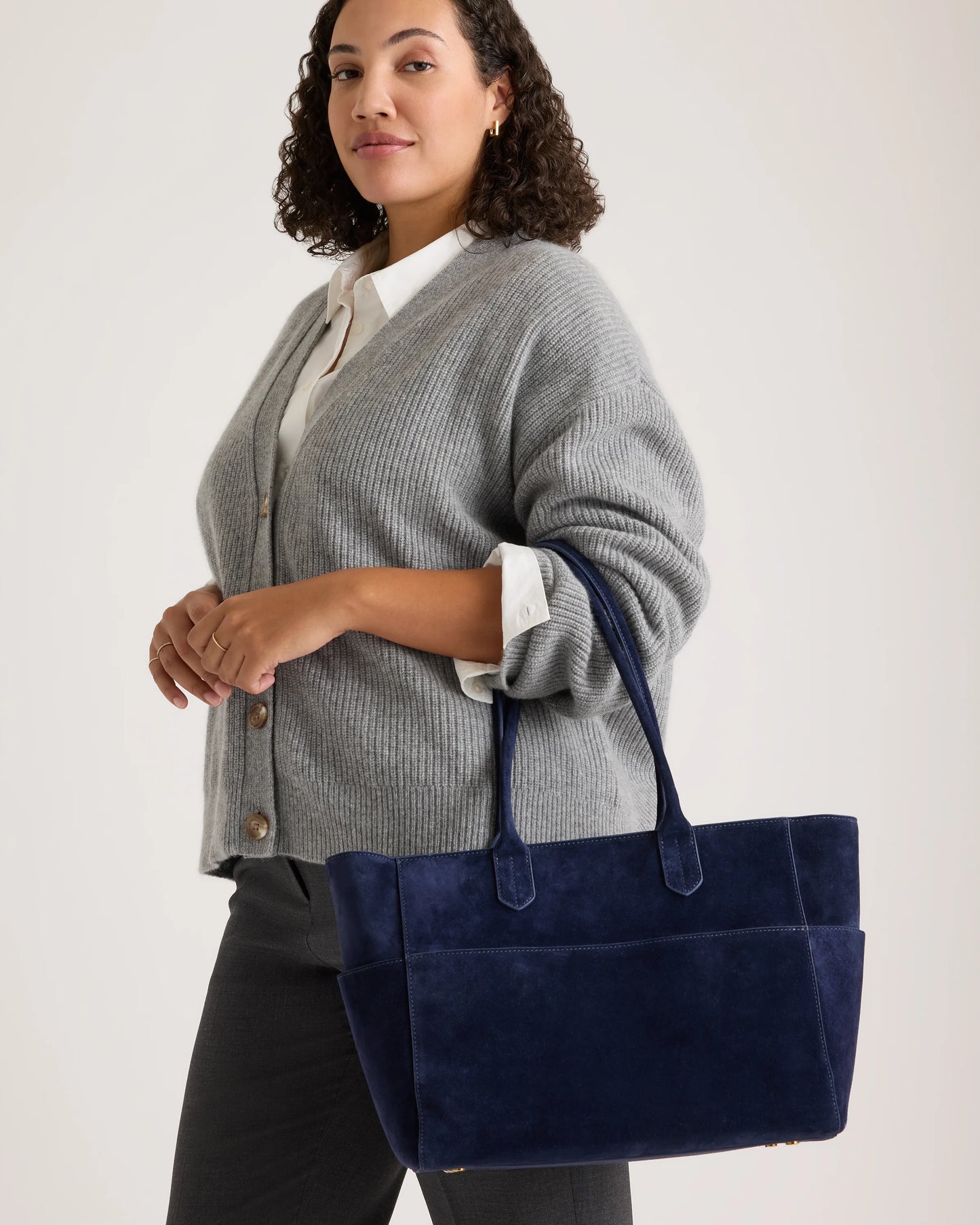 Hudson Suede Tote - One Size / Chocolate Brown