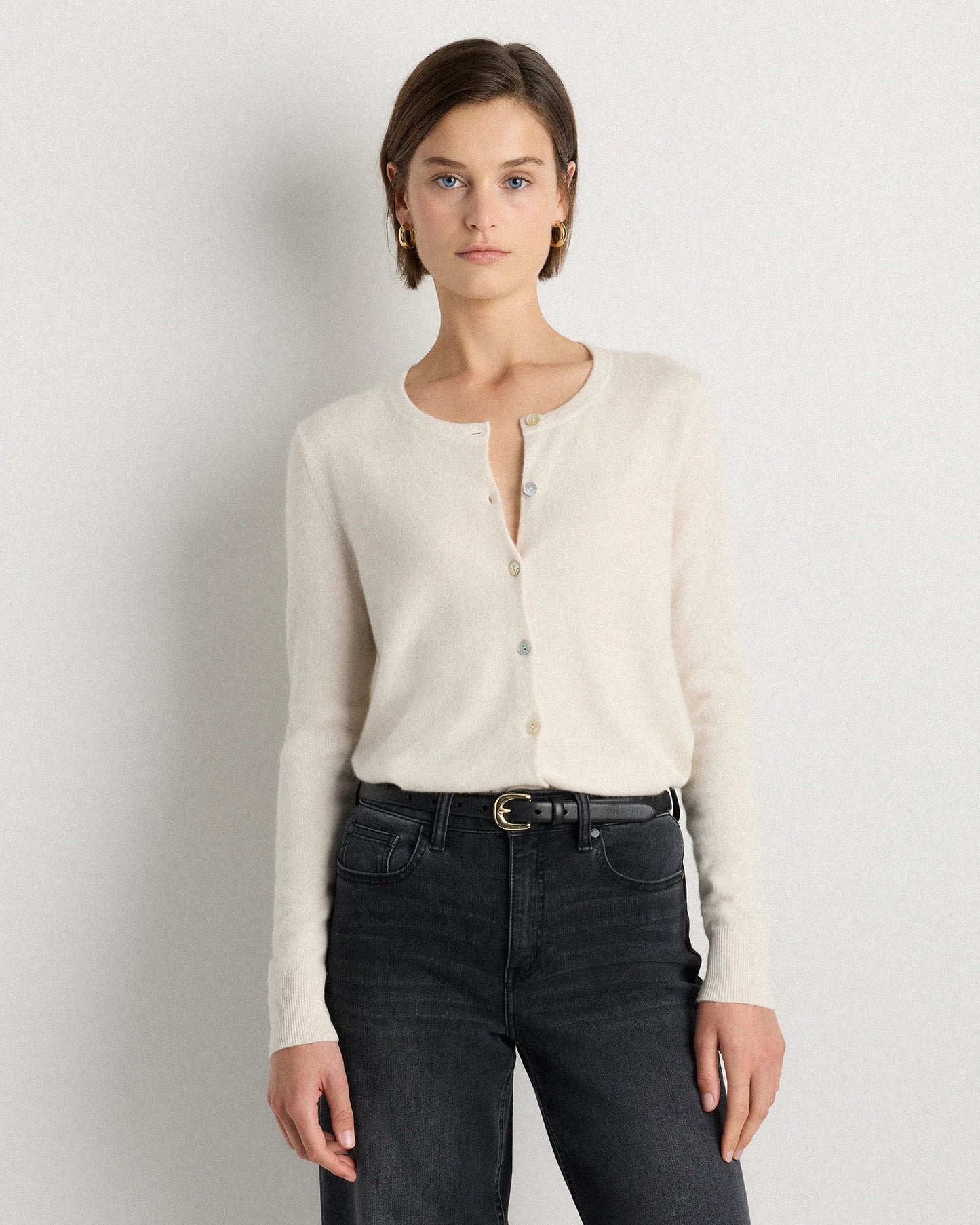 Mongolian Cashmere Cardigan Sweater - XS / Black