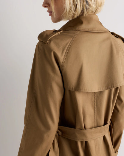 Comfort Stretch Long Trench Coat - XS / Dark Khaki