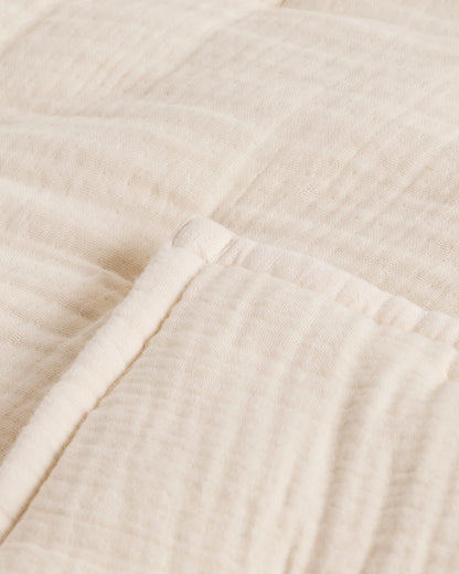Organic Cotton Gauze Toddler Quilt - One Size / White