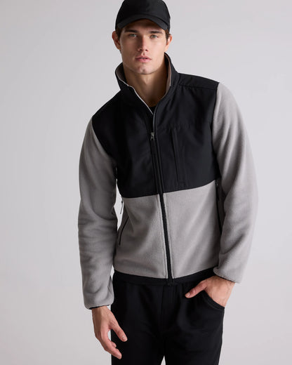 Polar Fleece Full-Zip Jacket - S / Gravel/Bold Black