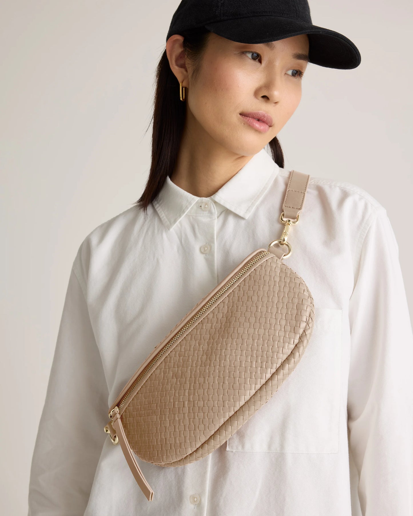 Sloane Handwoven Sling Bag - One Size / Taupe