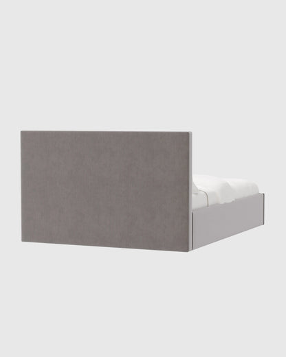 Square Bed in Performance Velvet - Full / Chocolate