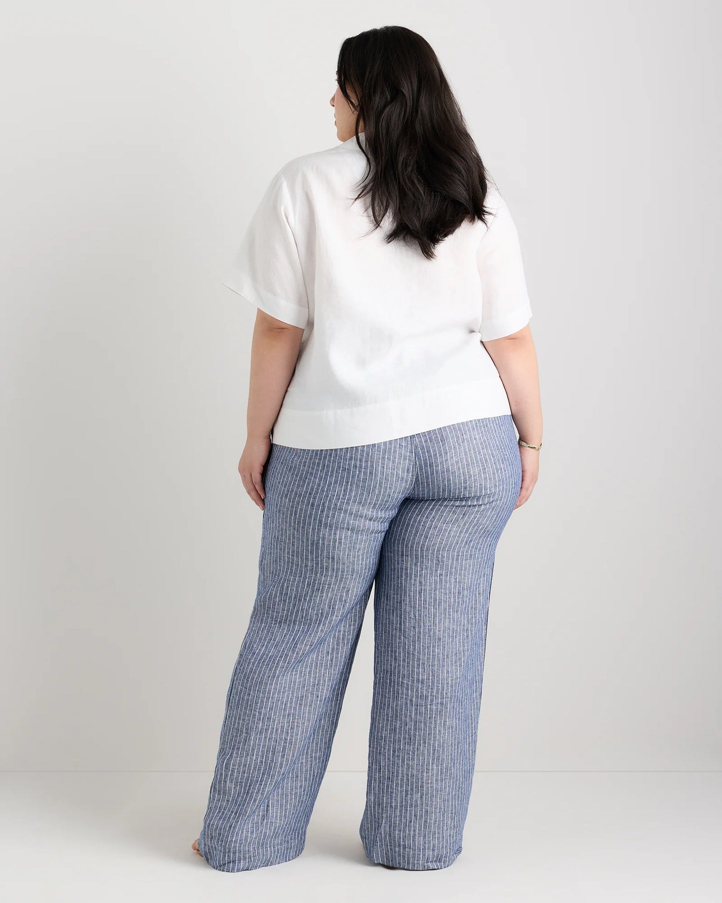 100% European Linen Wide Leg Pants - 1X / Bayberry Olive