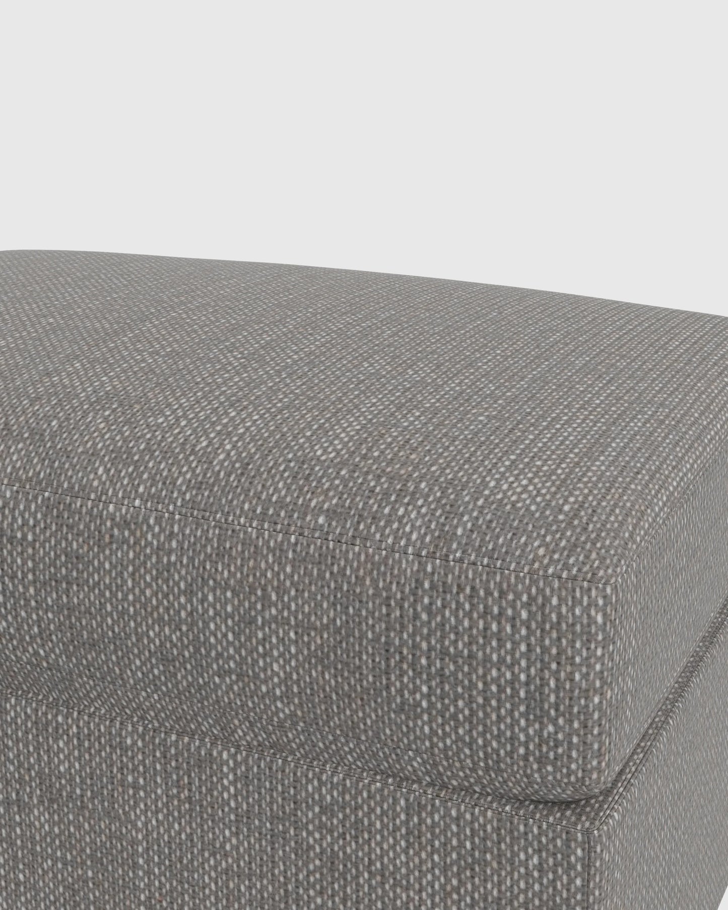 Brennan Ottoman in Performance Chenille Linen Blend - One Size / Snow
