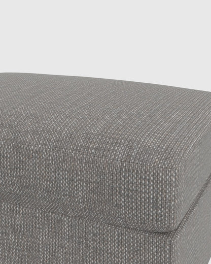 Brennan Ottoman in Performance Chenille Linen Blend - One Size / Snow