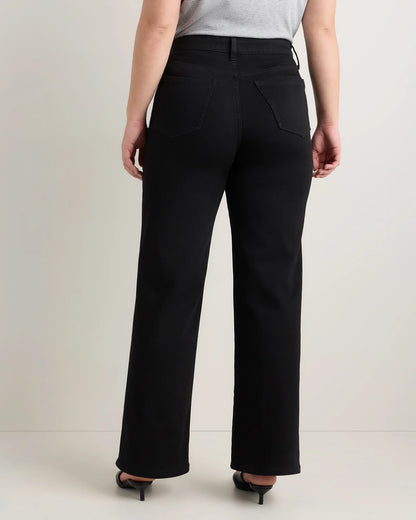 Curvy Bella Stretch Wide Leg Jeans - 24 / Black