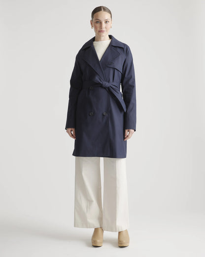 Comfort Stretch Trench Coat - XS / Navy