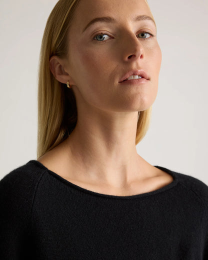Mongolian Cashmere Boatneck Sweater - XS / Black