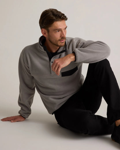 Polar Fleece Snap Pullover - S / Bold Black