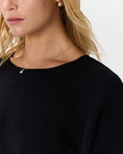 Lightweight Cotton Cashmere Link-Stitch Dolman Sweater - XS / Sugar Stone