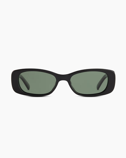 Palma Polarized Acetate Sunglasses - One Size / Black with Green lens