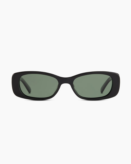 Palma Polarized Acetate Sunglasses - One Size / Black with Green lens