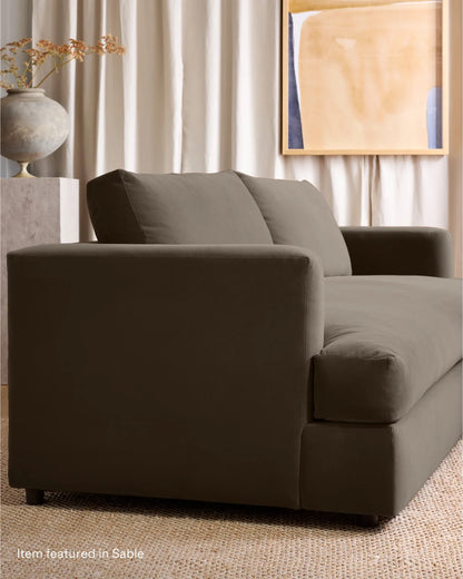 Sierra Curved Arm Sofa in Performance Velvet - 7ft / Sable
