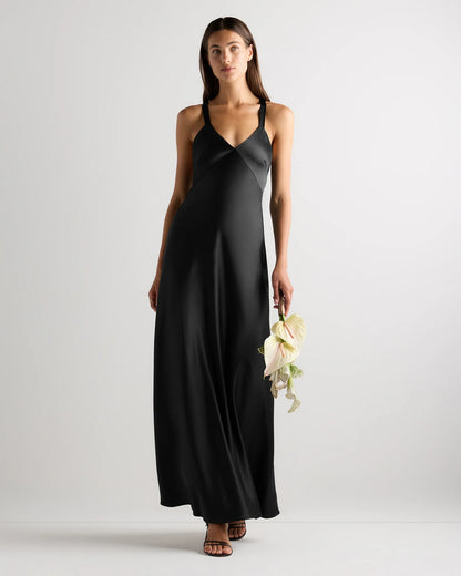 Bianca Stretch Satin Dress - 0 / Garden Sage Green