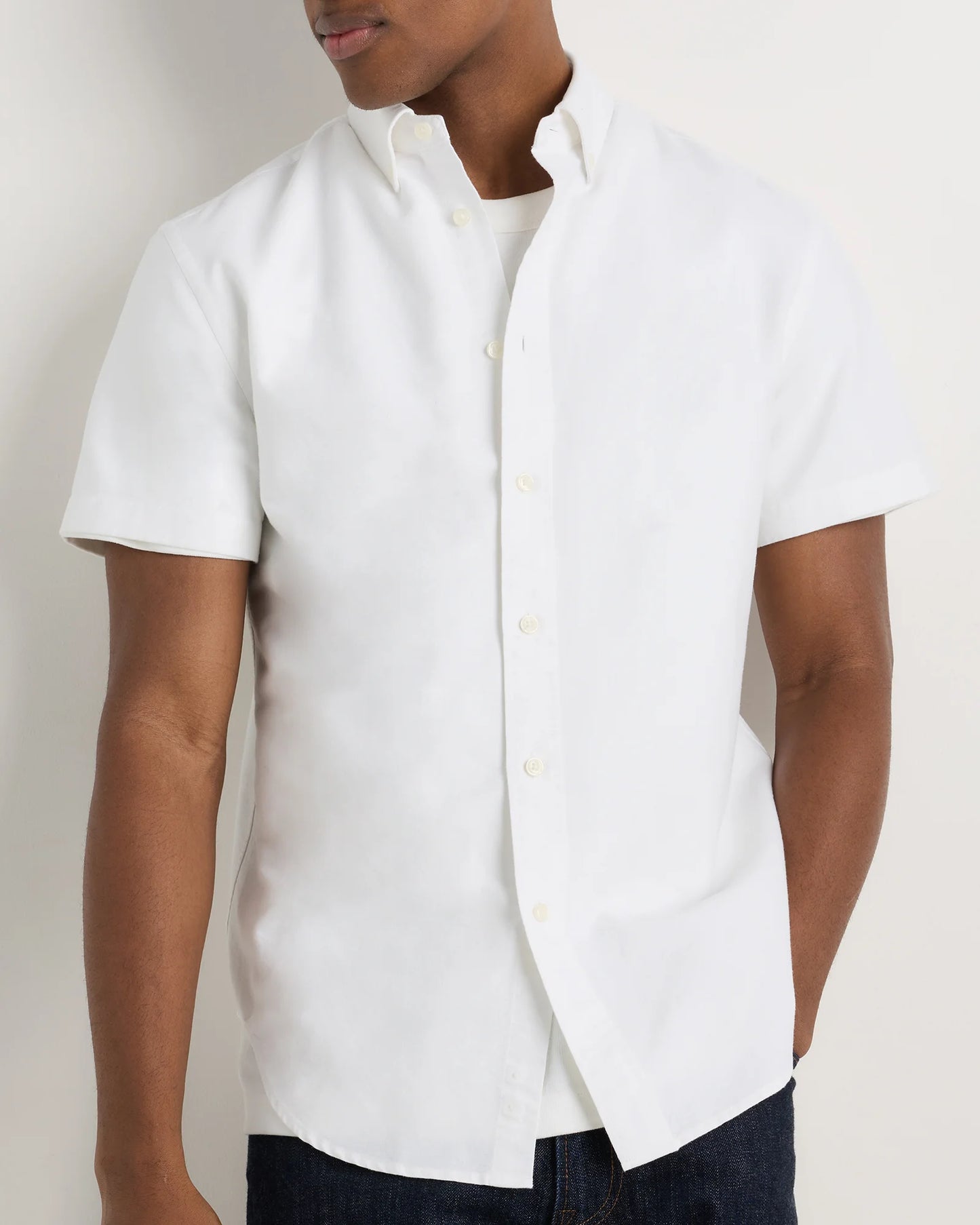 100% Organic Cotton Short Sleeve Oxford Shirt - S / Dark Coal