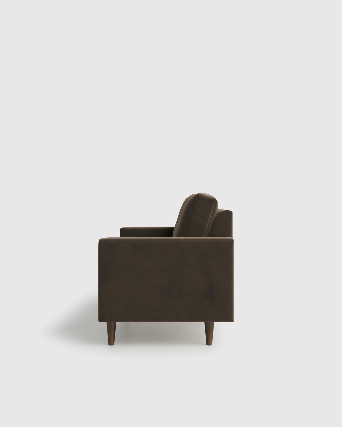 Atlas Midcentury Sofa in Performance Velvet - 6ft / Ivory