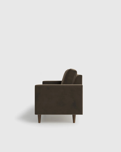 Atlas Midcentury Sofa in Performance Velvet - 6ft / Ivory