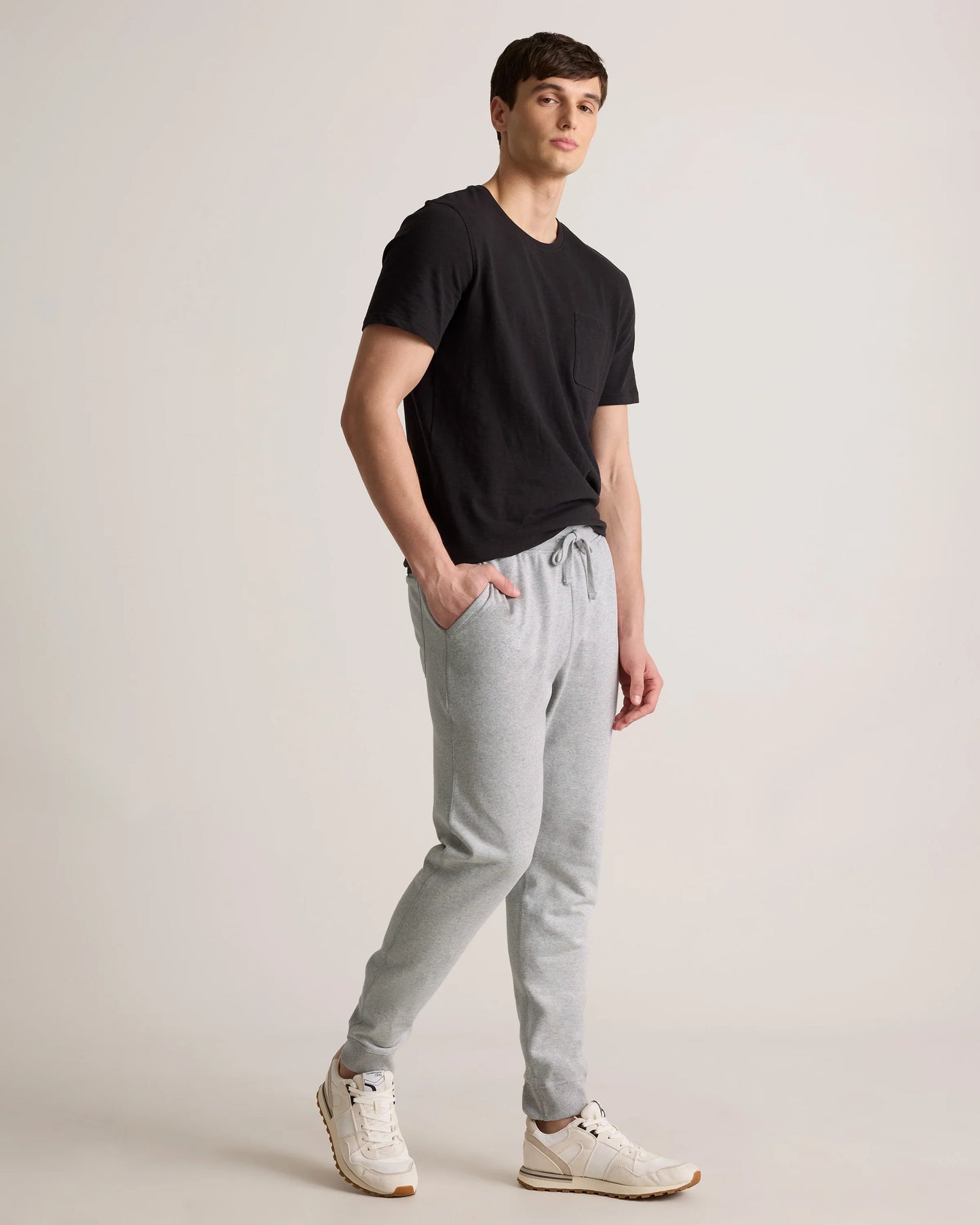 Organic Midweight French Terry Slim Joggers - XS / Light Heather Grey