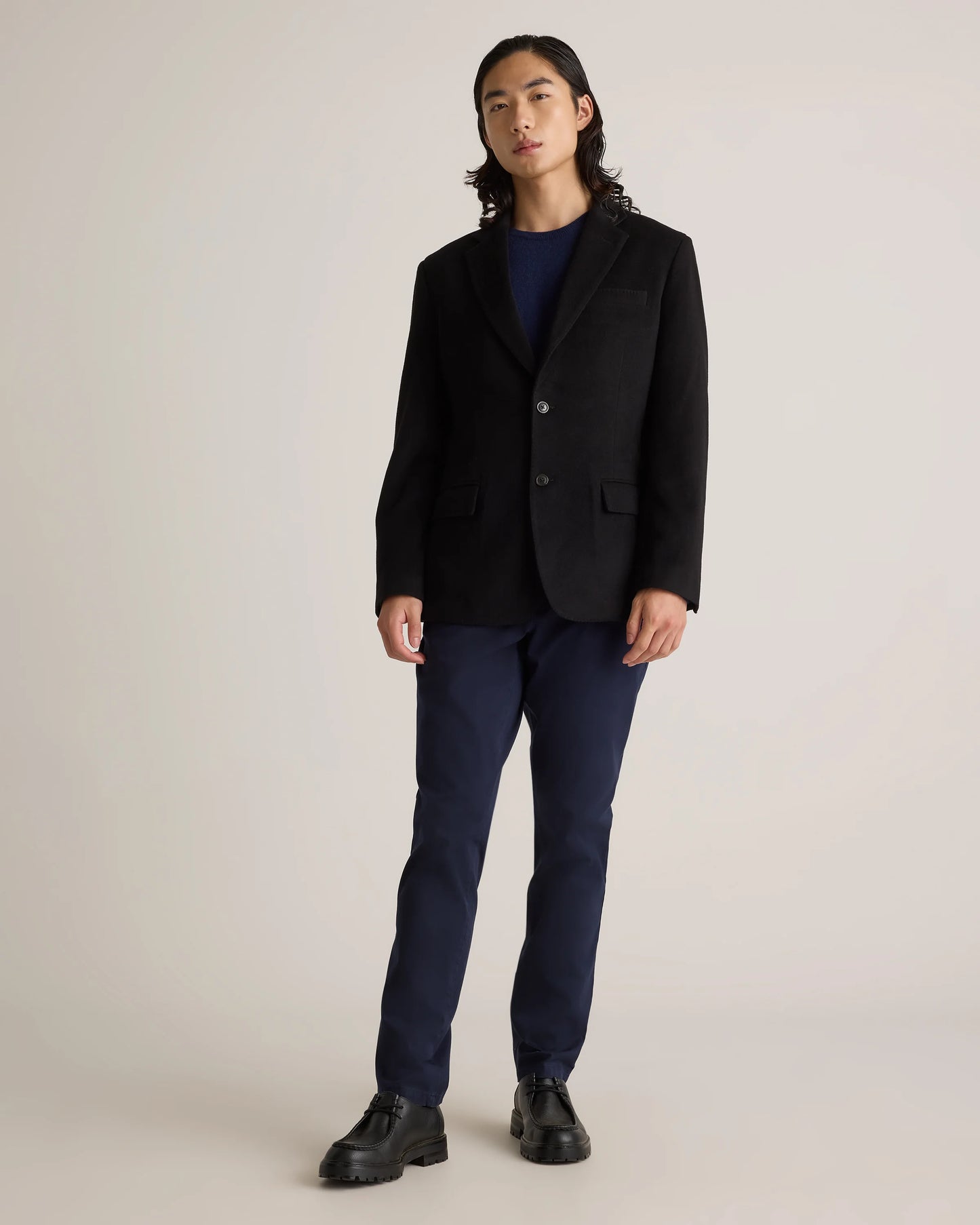 100% Mongolian Cashmere Blazer - S / Heather Graphite