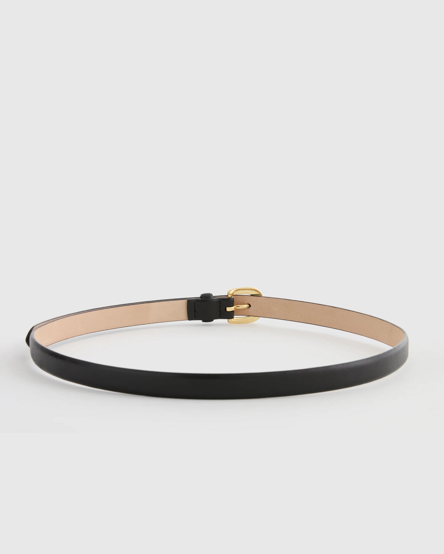 Sofia European Leather Skinny Belt - XS / Black