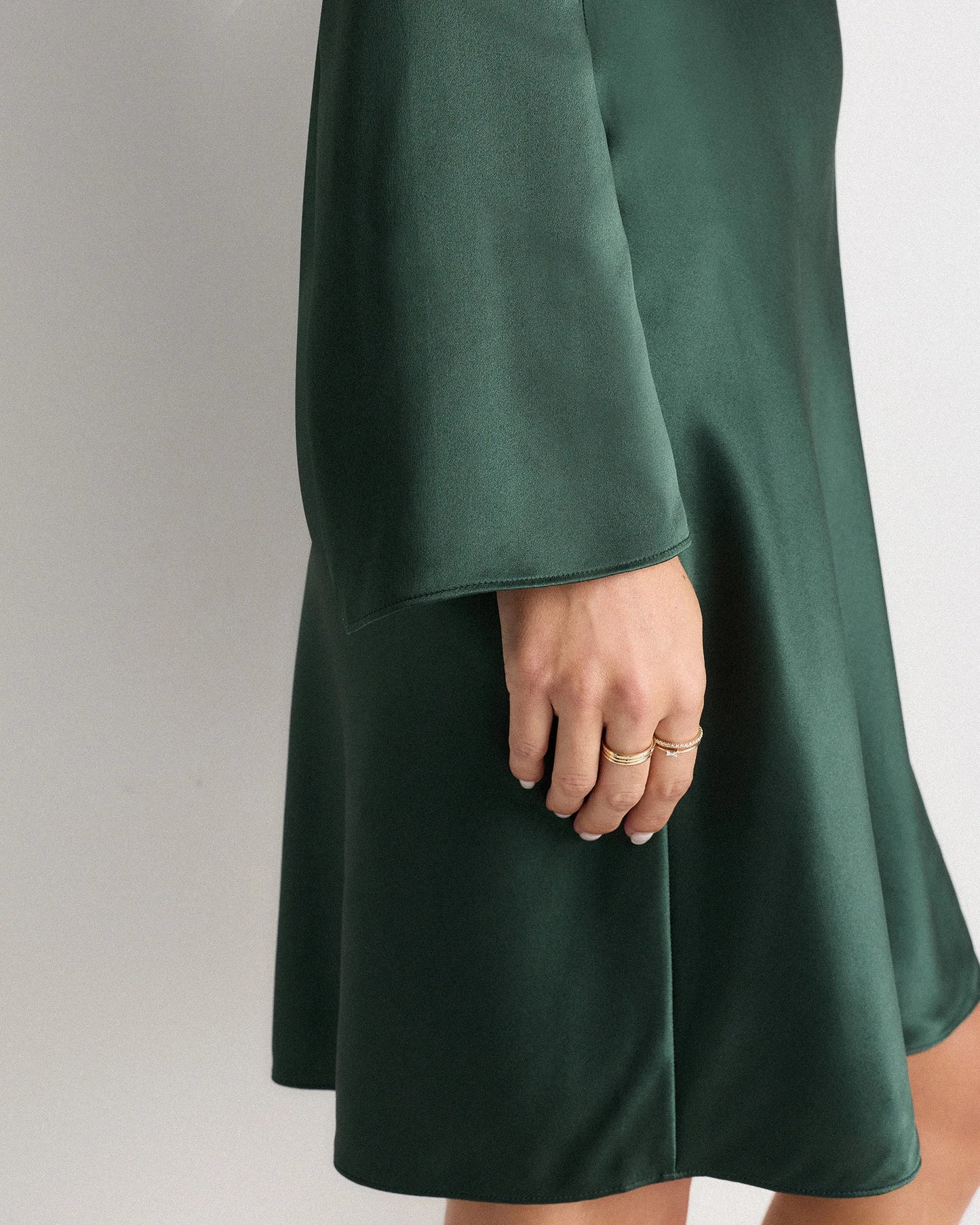 100% Washable Silk Long Sleeve Mini Dress - XS / Wine Tasting Red