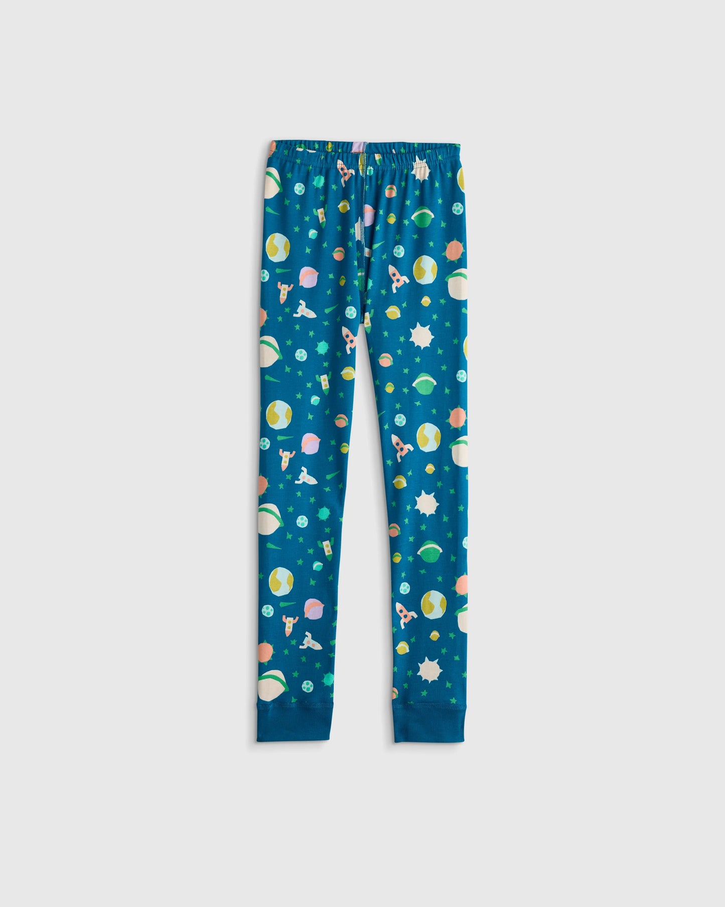 100% Organic Cotton Short Sleeve and Pant Pajama Set - 2T / Planets