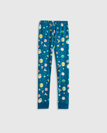 100% Organic Cotton Short Sleeve and Pant Pajama Set - 2T / Planets