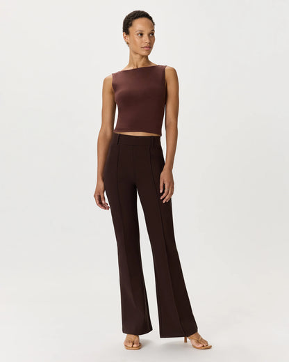 Ultra-Stretch Ponte Flare Leg Pants - XS / Espresso