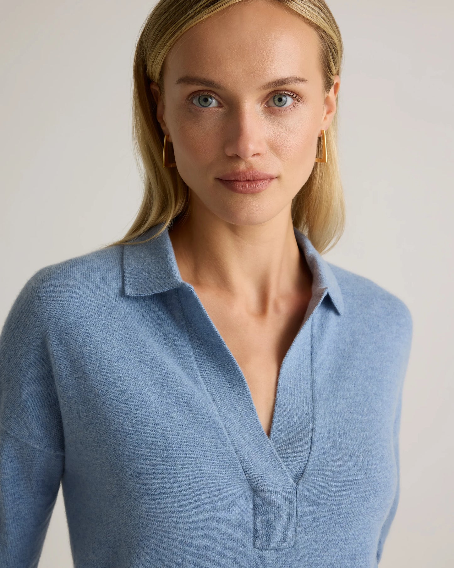 Mongolian Cashmere Polo Sweater - XS / Pale Custard Yellow