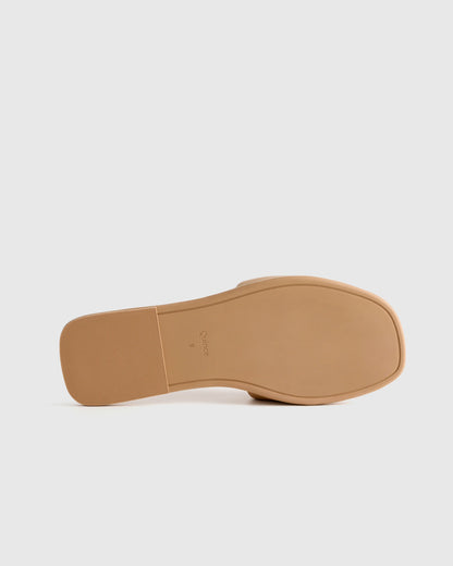 Italian Leather Slide Sandal - 5 / Bone