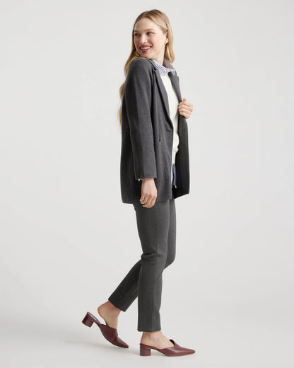 Ultra-Stretch Ponte Pintuck Ankle Pants - XS / Ecru