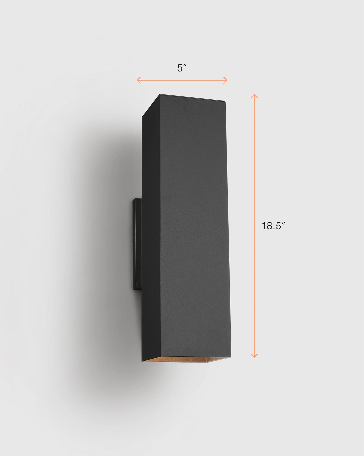 Outdoor Aluminum Rectangle Wall Sconce - One Size / Black