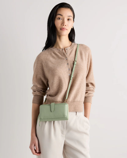 Italian Leather Phone Wallet Crossbody - One Size / Cognac
