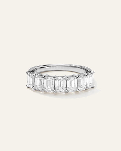 Lab Grown Diamond Emerald Seven Stone Band - 4 / Yellow Gold