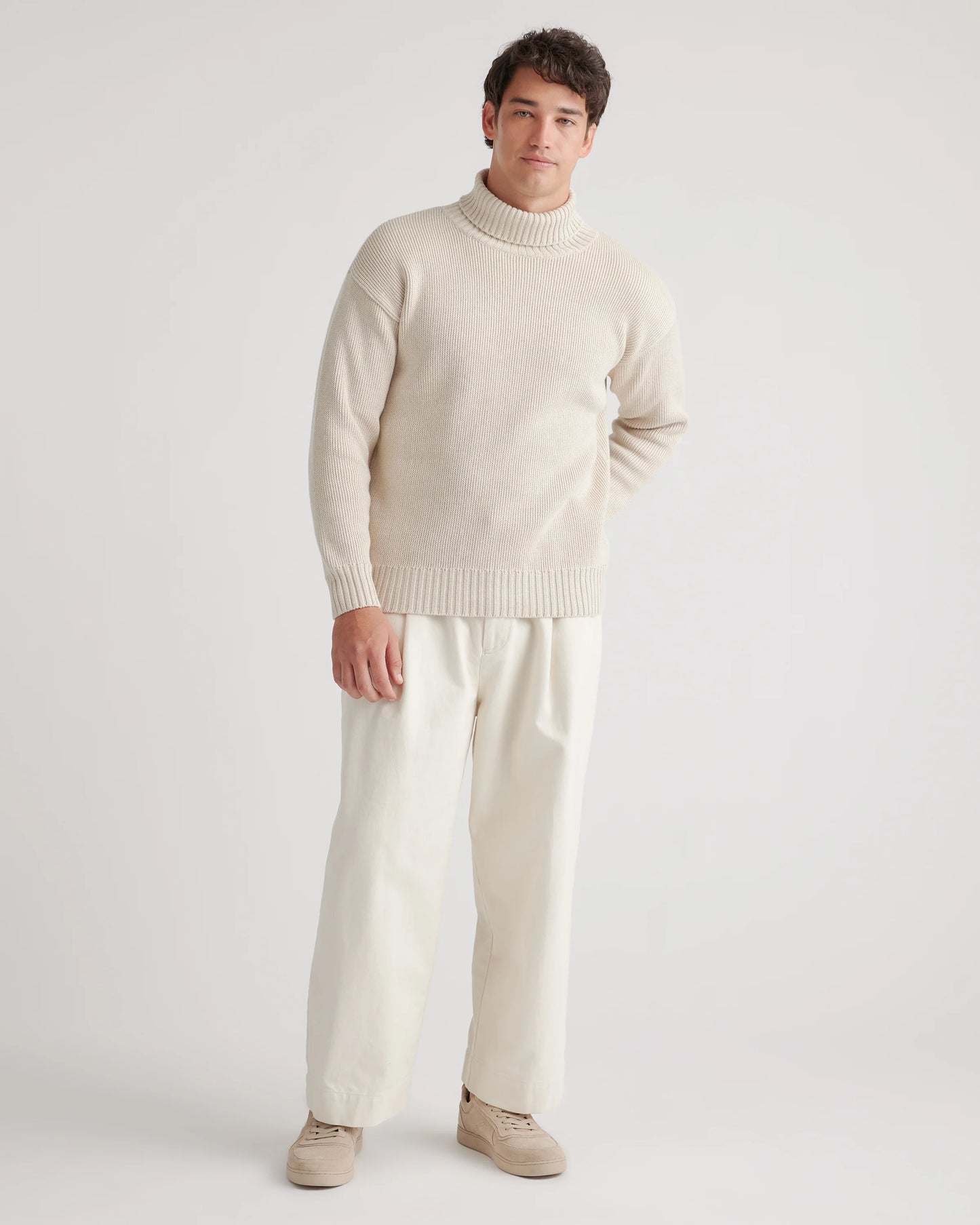 100% Organic Cotton Turtleneck Sweater - S / Charcoal