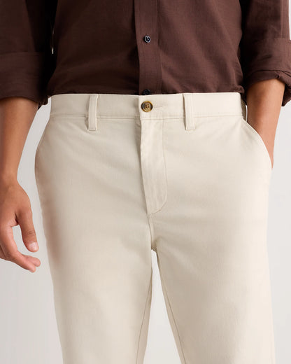Organic Cotton Stretch Chino Pants - Slim - 30X30 / Stone