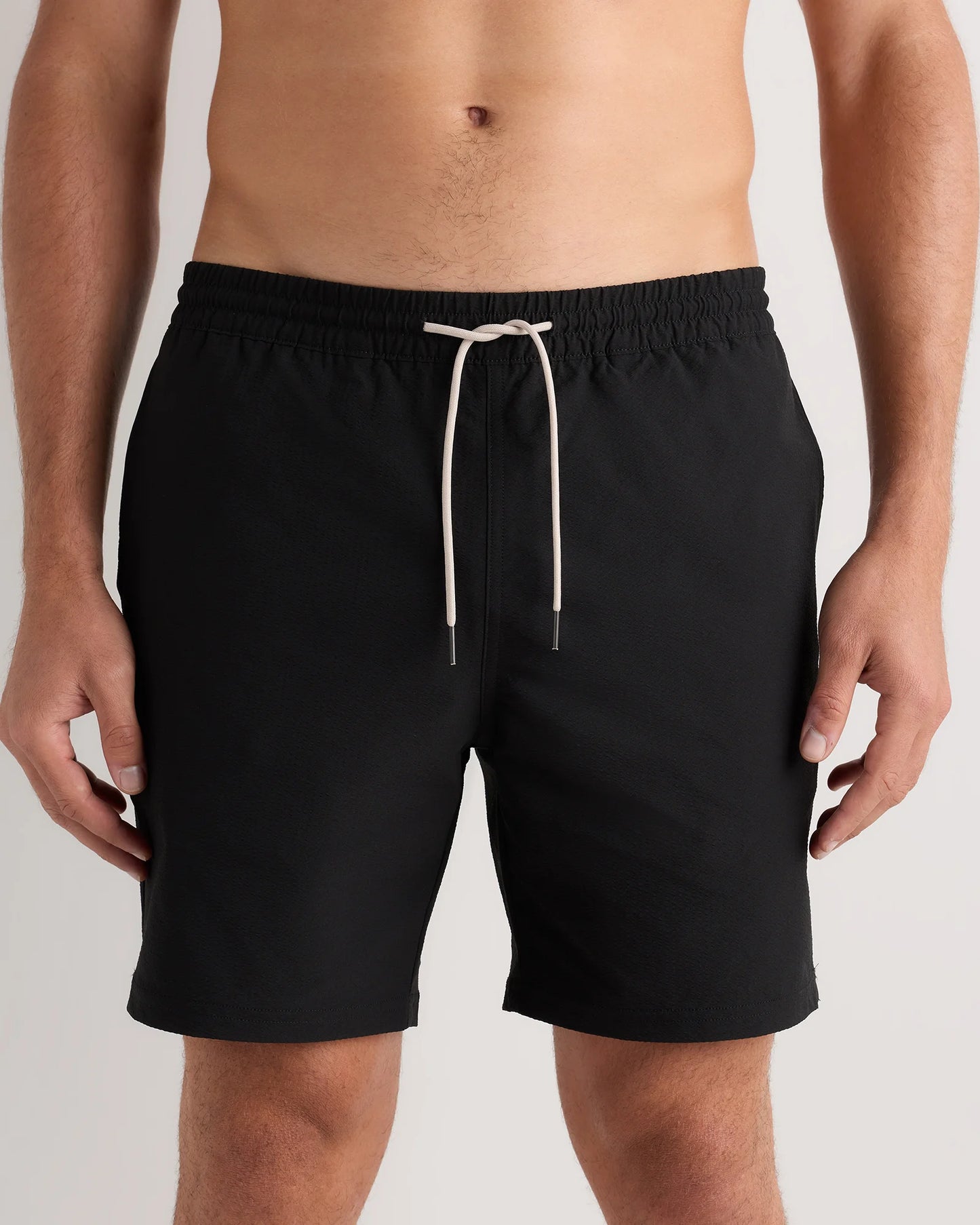 Seersucker Swim Trunks - 7" - S / Navy Seersucker