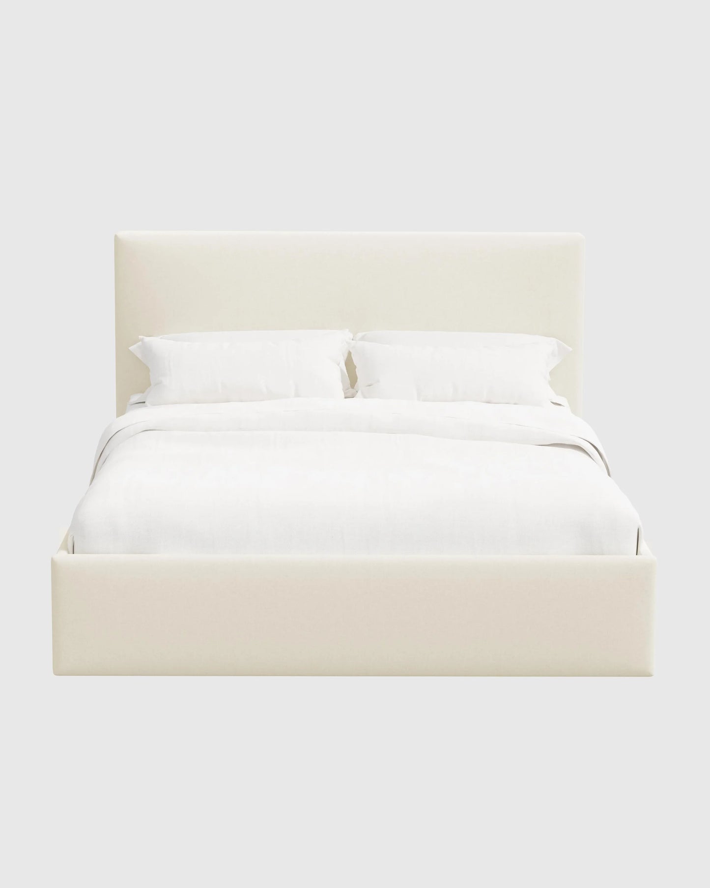 Square Bed in Performance Linen - Full / Ivory